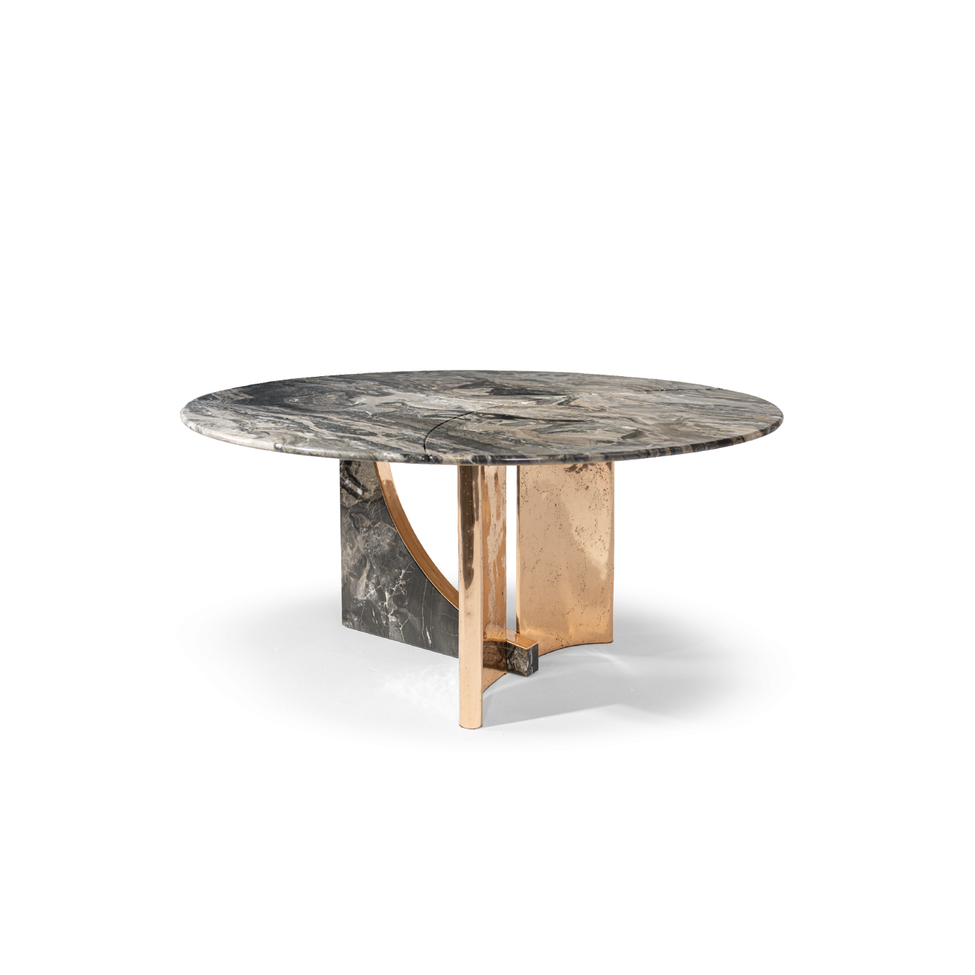 Hessentia-SPINNAKER-table-round-marble-sand-metal-casting-made-in-italy_cv